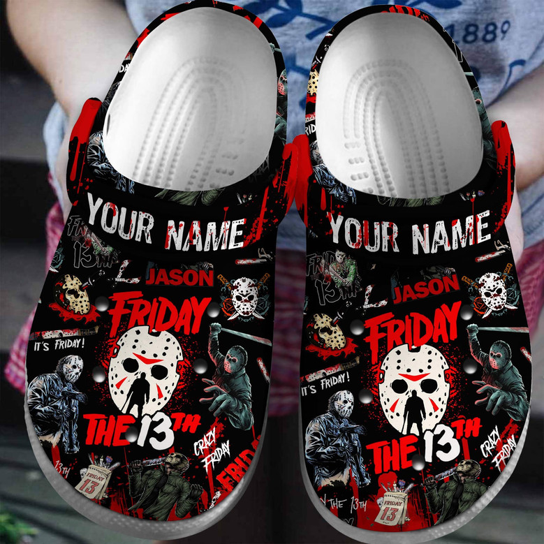 Friday The 13Th Movie Halloween Crocs Crocband Clogs Shoes