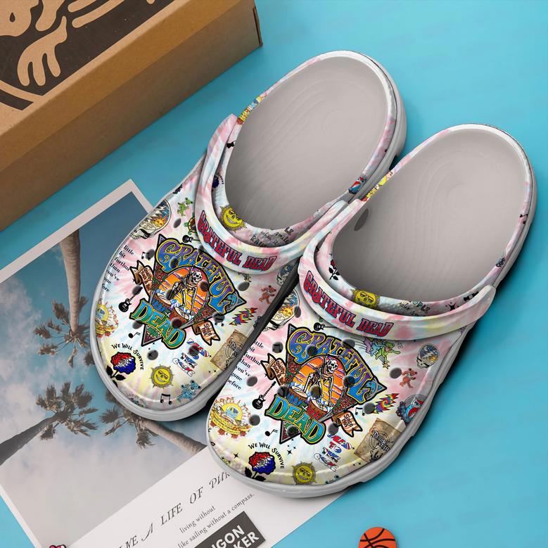 Grateful Dead Music Crocs Crocband Clogs Shoes