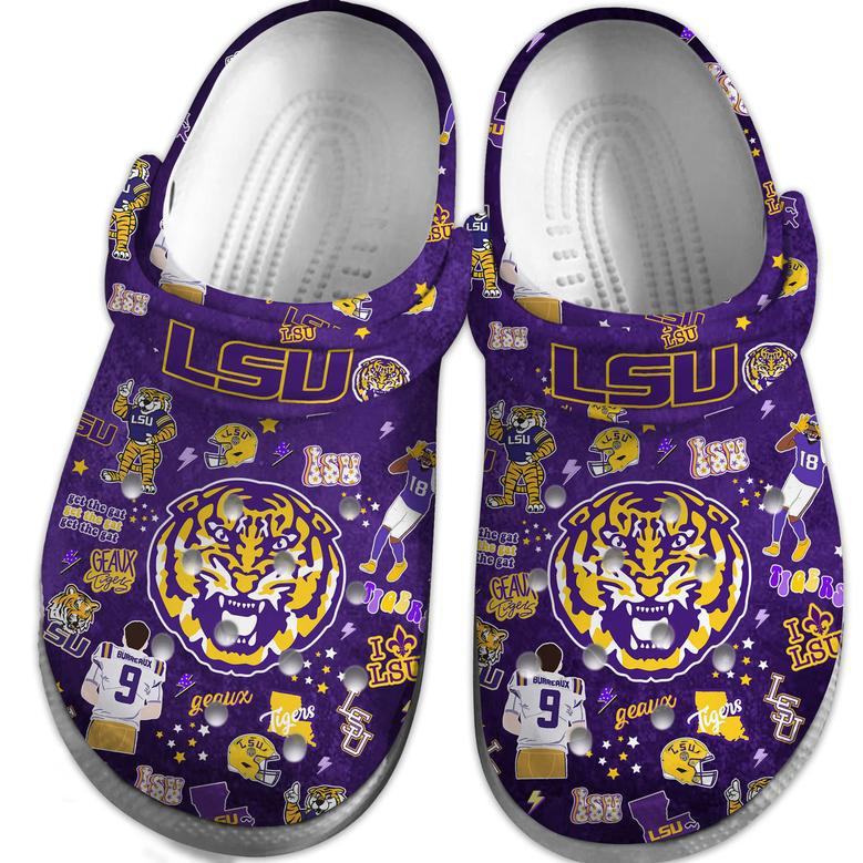 Lsu Tigers Ncaa Sport Crocs Crocband Clogs Shoes