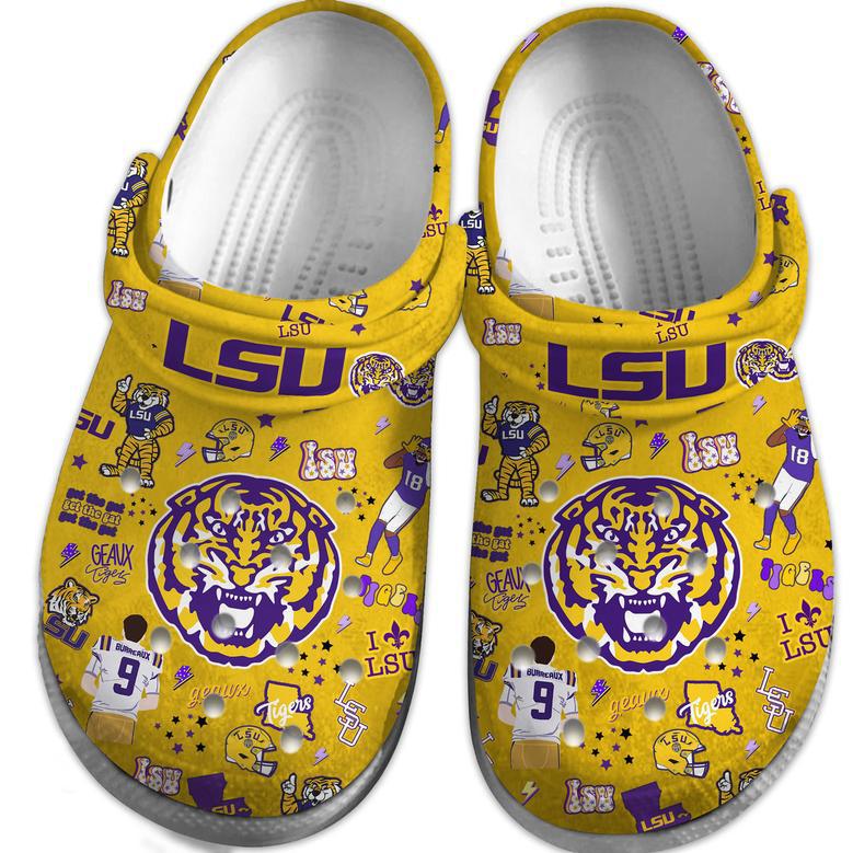 Lsu Tigers Ncaa Sport Crocs Crocband Clogs Shoes