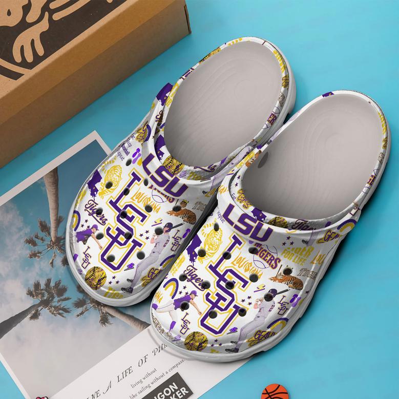 Lsu Tigers Ncaa Sport Crocs Crocband Clogs Shoes