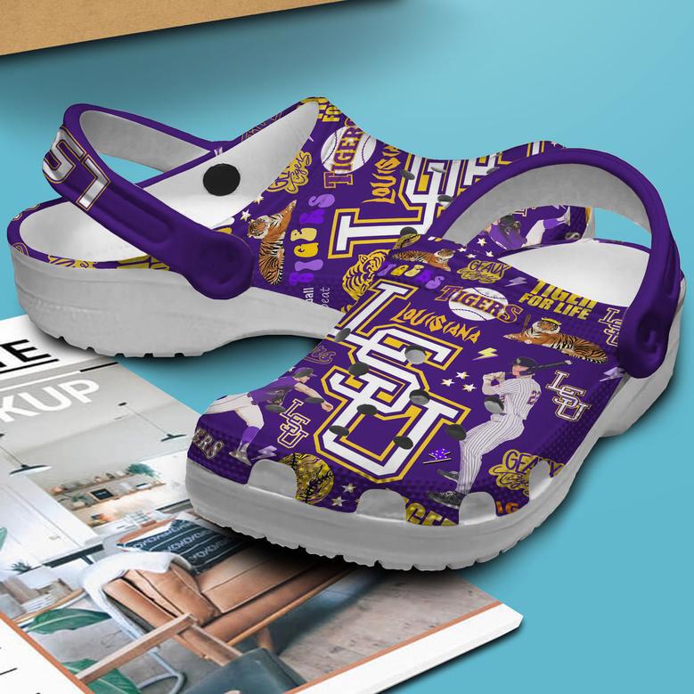 Lsu Tigers Ncaa Sport Crocs Crocband Clogs Shoes