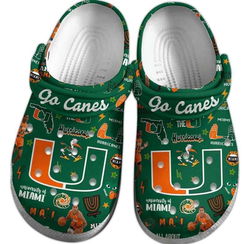 Miami Hurricanes Ncaa Sport Crocs Crocband Clogs Shoes