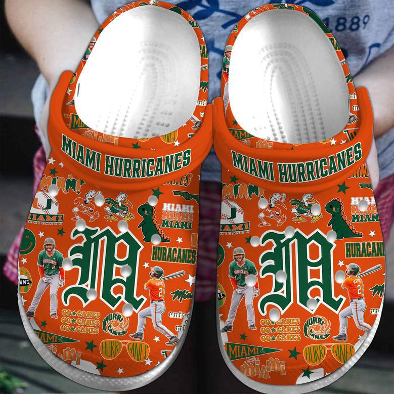 Miami Hurricanes Ncaa Sport Crocs Crocband Clogs Shoes