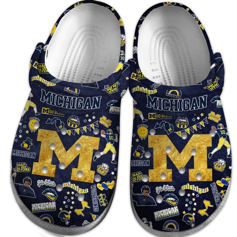 Michigan Wolverines Ncaa Sport Crocs Crocband Clogs Shoes