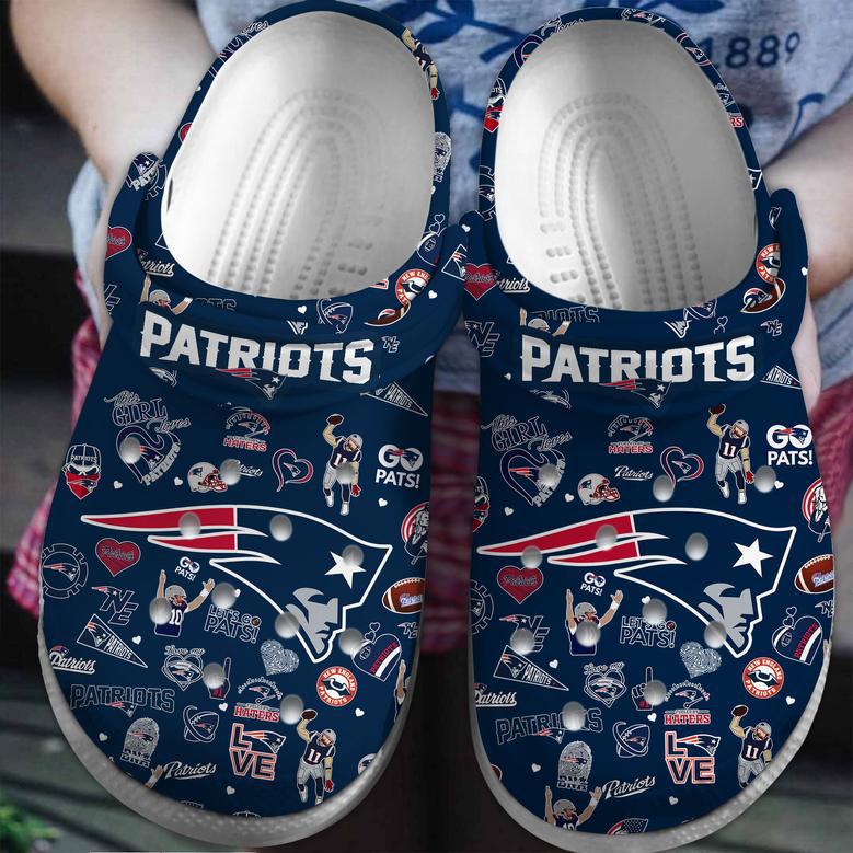 New England Patriots Nfl Sport Crocs Crocband Clogs Shoes