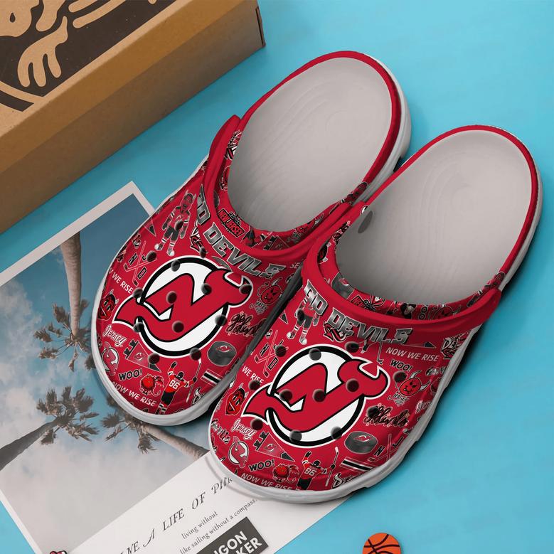 New Jersey Devils Nhl Sport Crocs Crocband Clogs Shoes