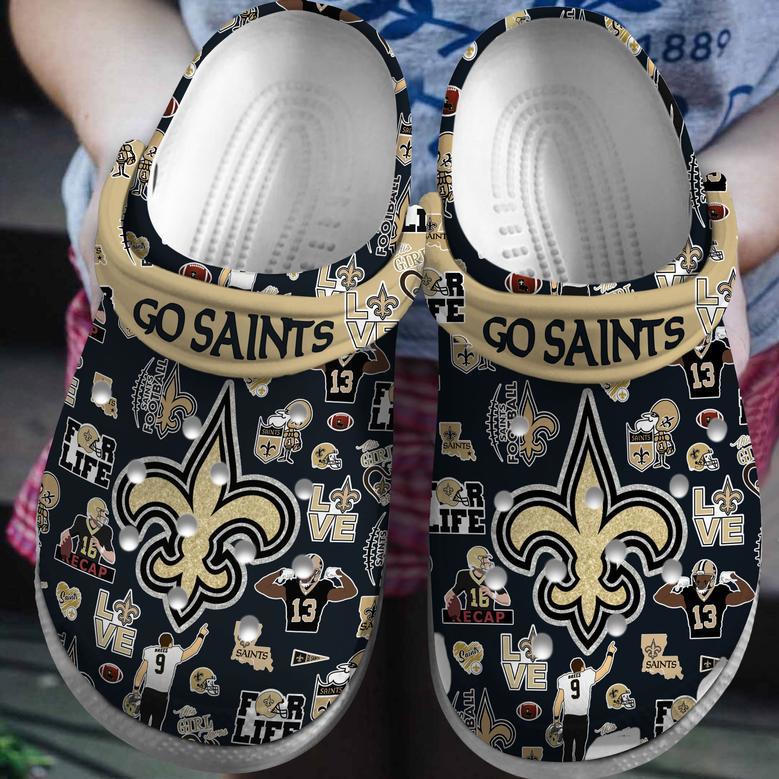 New Orleans Saints Nfl Sport Crocs Crocband Clogs Shoes