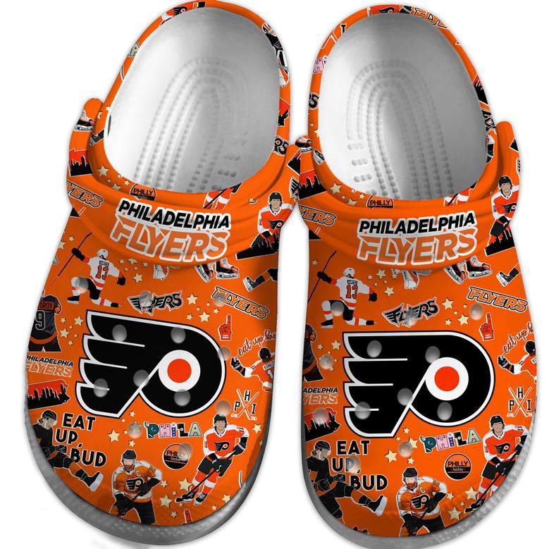 Philadelphia Flyers Nhl Sport Crocs Crocband Clogs Shoes