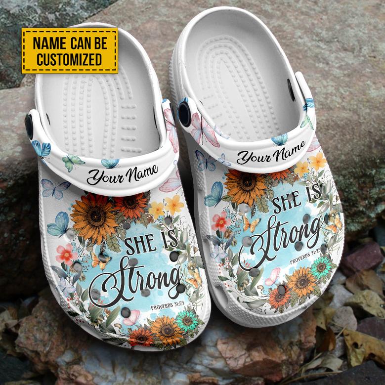 She Is Strong Jesus Customized Crocs Crocband Clogs Shoes Gift For Jesus Lovers
