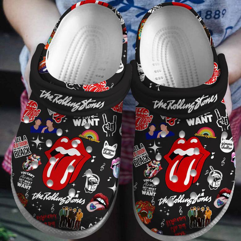 The Rolling Stones Music Crocs Crocband Clogs Shoes