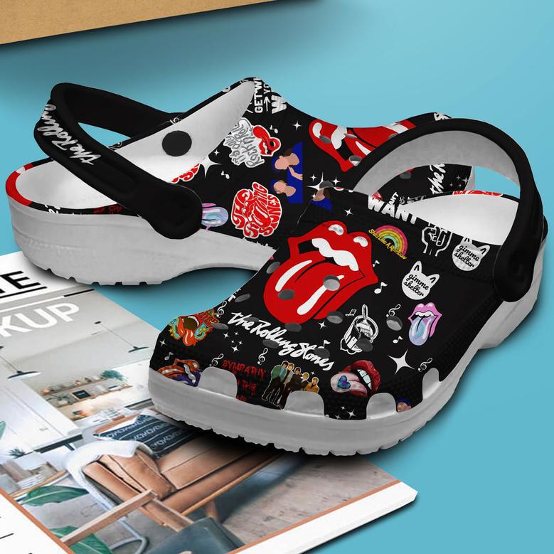 The Rolling Stones Music Crocs Crocband Clogs Shoes