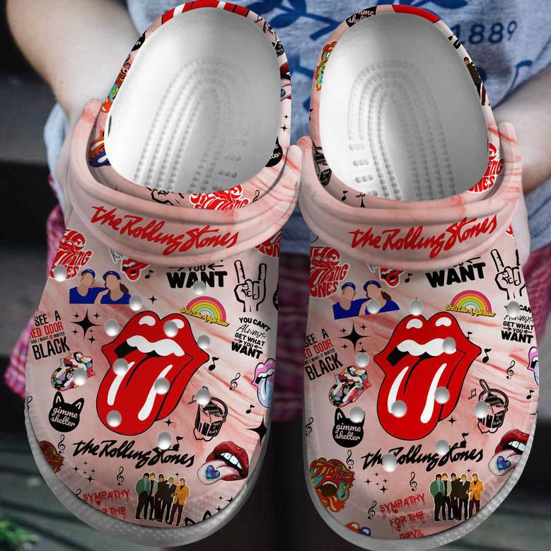 The Rolling Stones Music Crocs Crocband Clogs Shoes