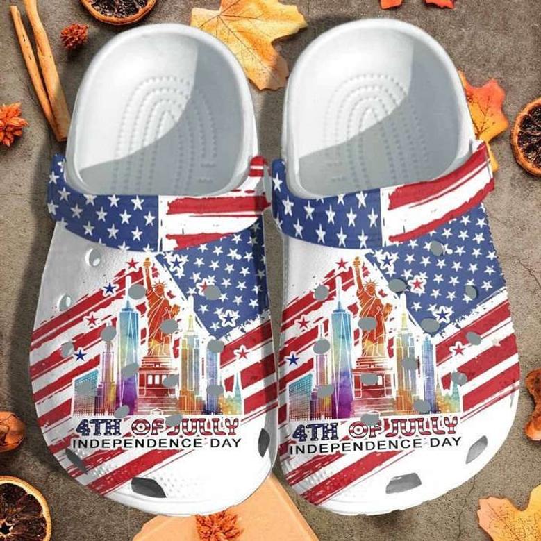 4Th July Independence Day Liberty Usa Crocband Clogs
