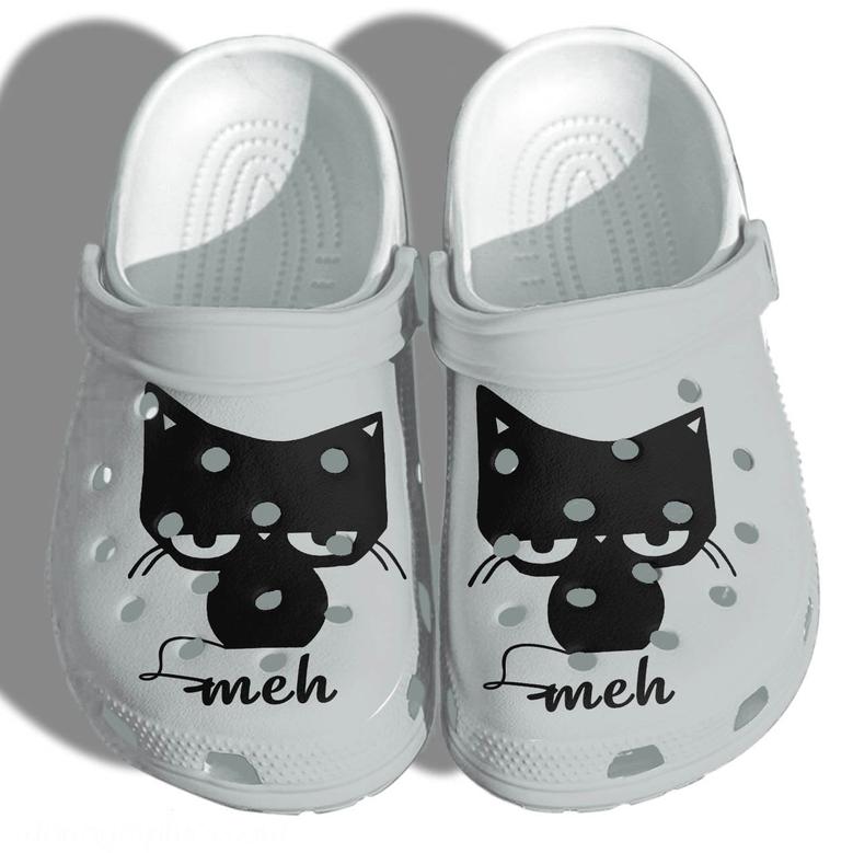 Anime Black Cat Meh Meh Funny Outdoor Shoes Clogs - Cat Cute Love Custom Shoes Clogs Gifts