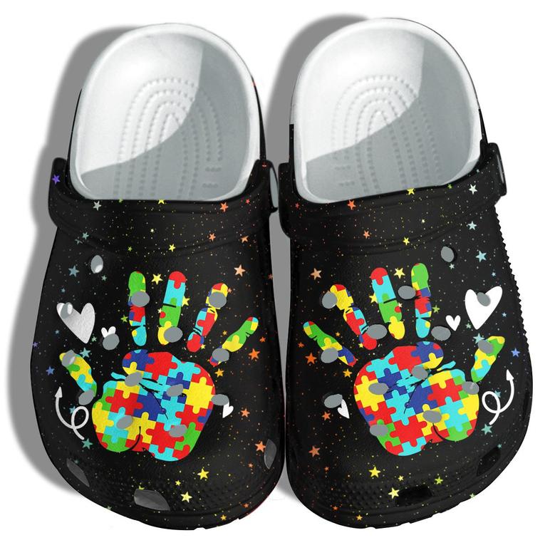 Autism Awareness Hand Puzzel Shoes - Be Kind Shoes Croc Clogs Gifts For Women Daughter