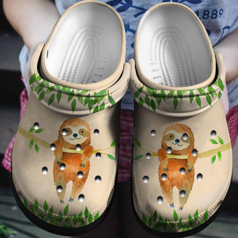 Baby Sloth Custom Shoes - Cute Sloth Hanging On Tree Gift For Boy Girl