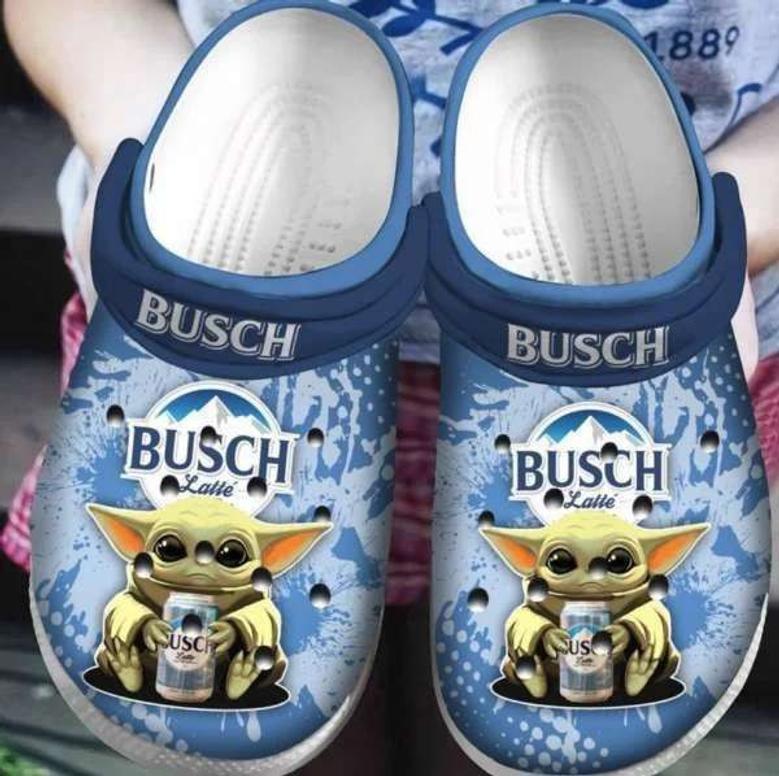 Baby Yoda Hug Busch Latte Beer Crocband Clog Shoes