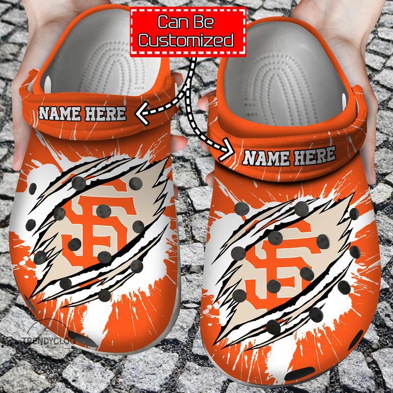 Baseball Personalized Sf Giants Ripped Claw Clog Shoes