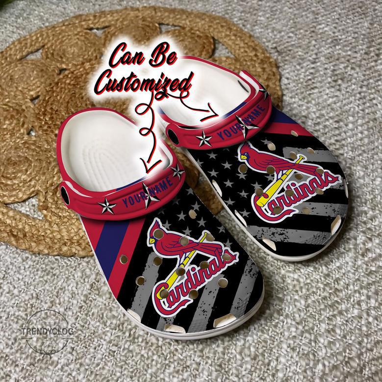 Baseball Personalized St Cardinals American Flag Clog Shoes