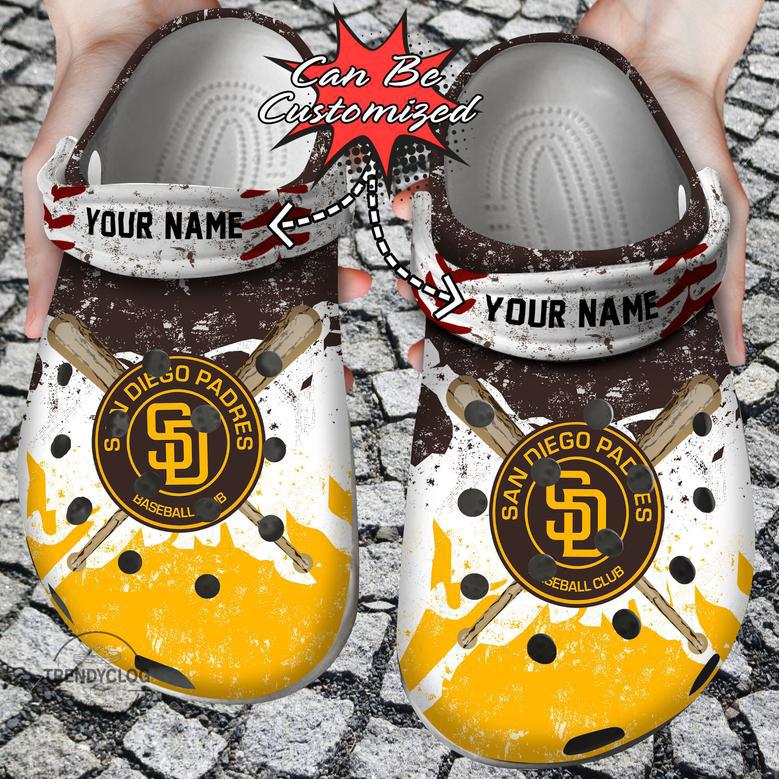 Baseball Sd Padres Personalized Watercolor New Clog Shoes