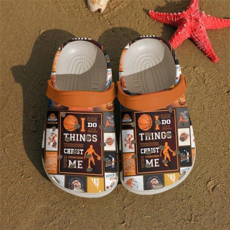 Basketball Christ Strengthens Me Classic Clogs Shoes
