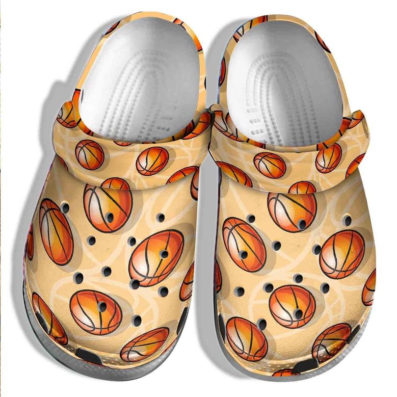 Basketball Funny Ball Shoes Clogs - Orange Basketball Outdoor Shoes Clogs For Men Women