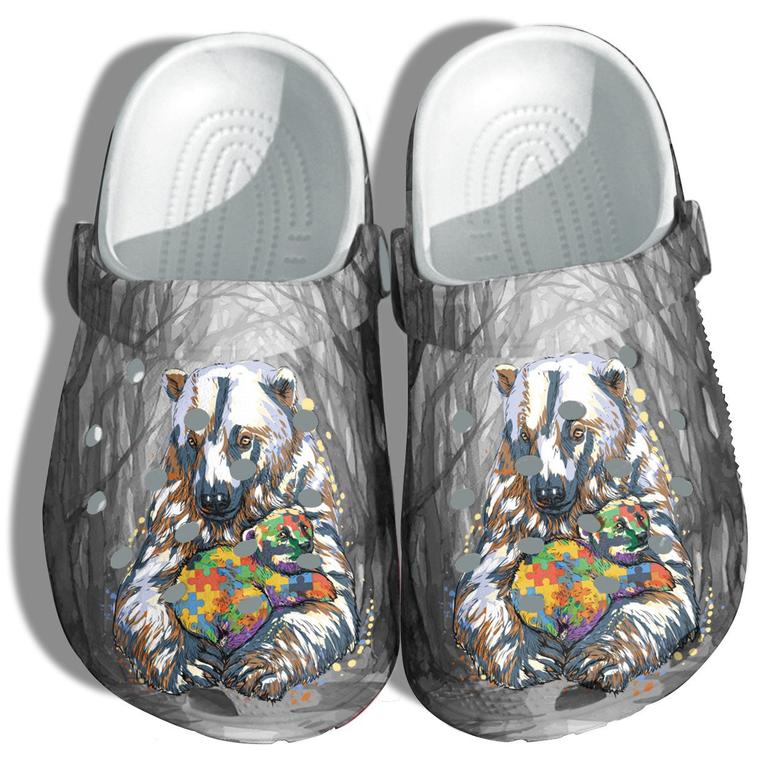 Bear And Baby Autism Awareness Clogs Shoes Gifts For Birthday Christmas