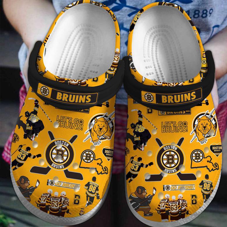 Boston Bruins Ice Hockey Team Nhl Sport Crocs Clogs Crocband Shoes