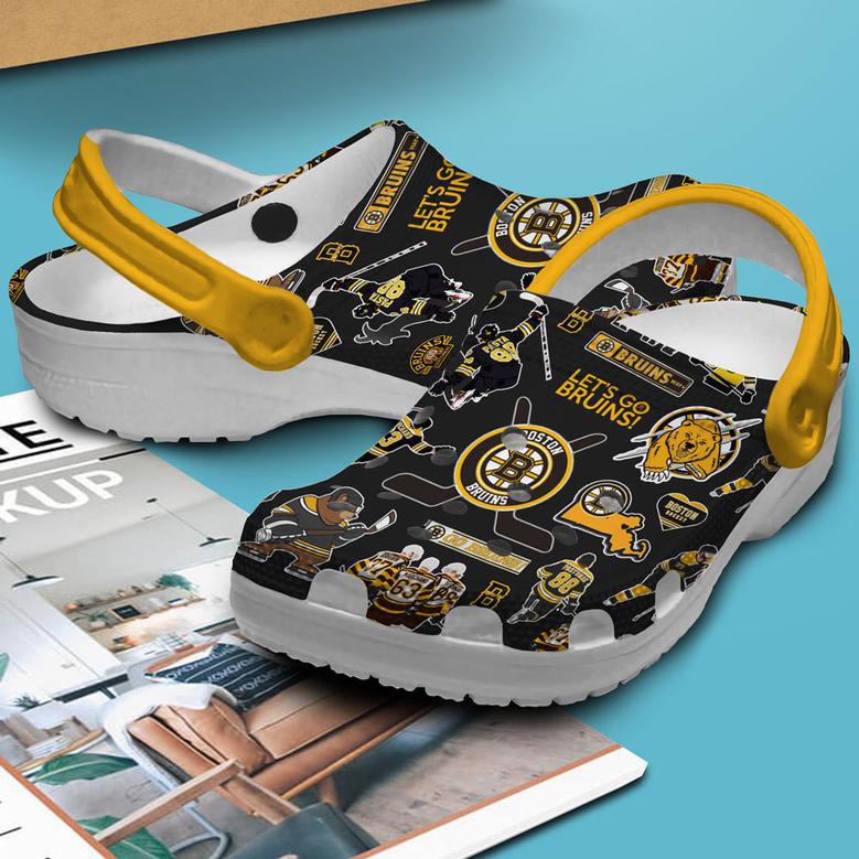 Boston Bruins Ice Hockey Team Nhl Sport Crocs Clogs Crocband Shoes