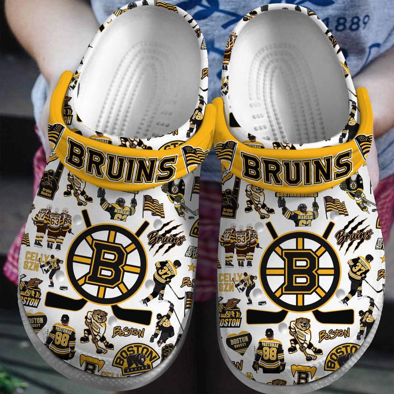 Boston Bruins Nhl Ice Hockey Sport Crocs Crocband Clogs Shoes