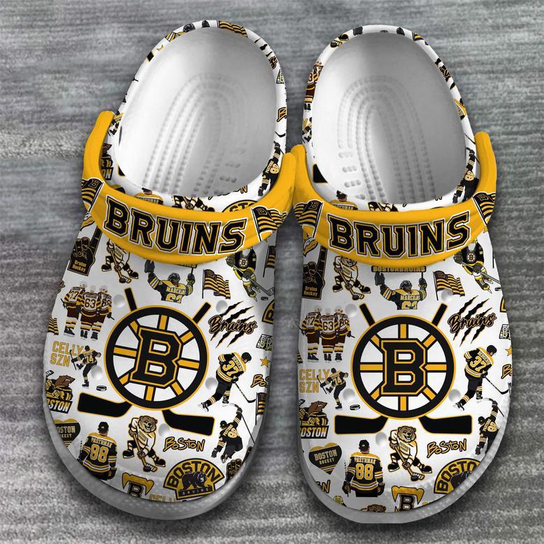 Boston Bruins Nhl Ice Hockey Sport Crocs Crocband Clogs Shoes