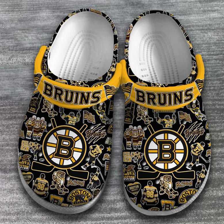 Boston Bruins Nhl Ice Hockey Sport Crocs Crocband Clogs Shoes