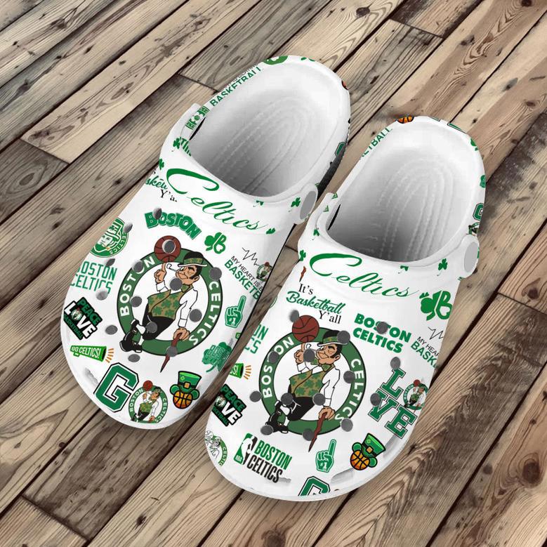 Boston Celtics Nba Sport Crocs Crocband Clogs Shoes For Men Women And Kids