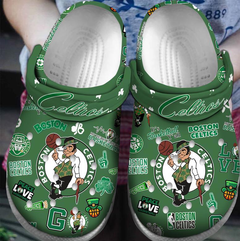 Boston Celtics Nba Sport Crocs Crocband Clogs Shoes For Men Women And Kids