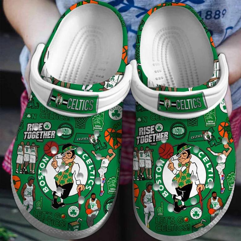 Boston Celtics Nba Sport Crocs Crocband Clogs Shoes For Men Women And Kids