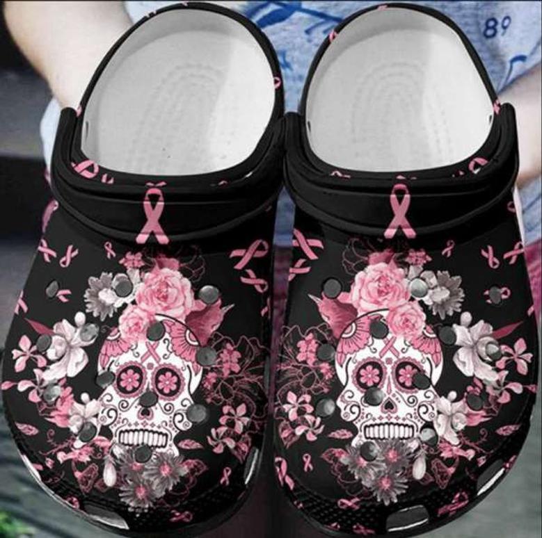 Breast Cancer Awareness Floral Classic Clogs Shoes