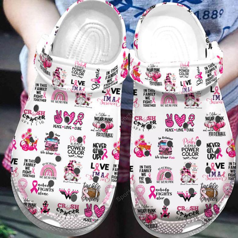 Breast Cancer Awareness Symbol Clog Shoes Dh