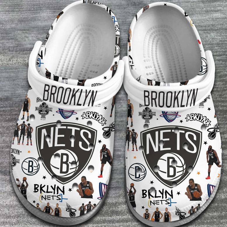 Brooklyn Nets Nba Basketball Sport Crocs Crocband Clogs Shoes