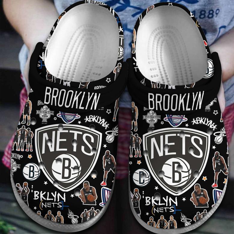 Brooklyn Nets Nba Basketball Sport Crocs Crocband Clogs Shoes