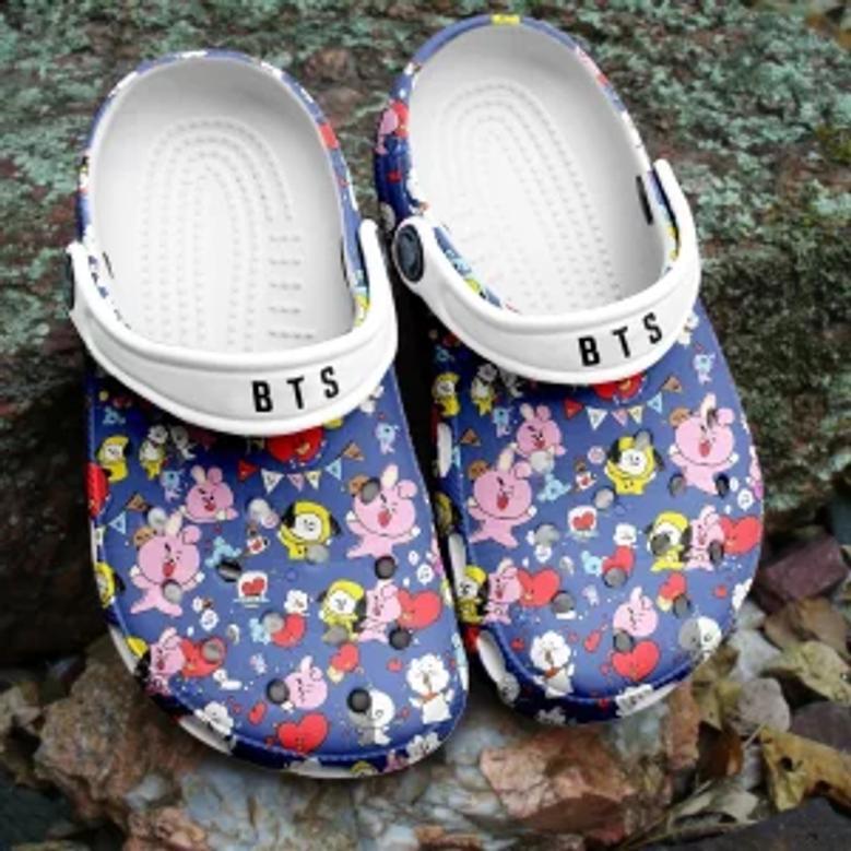 Bts Jungkook Pattern Clogs Crocs Crocband Comfortable Shoes For Men Women