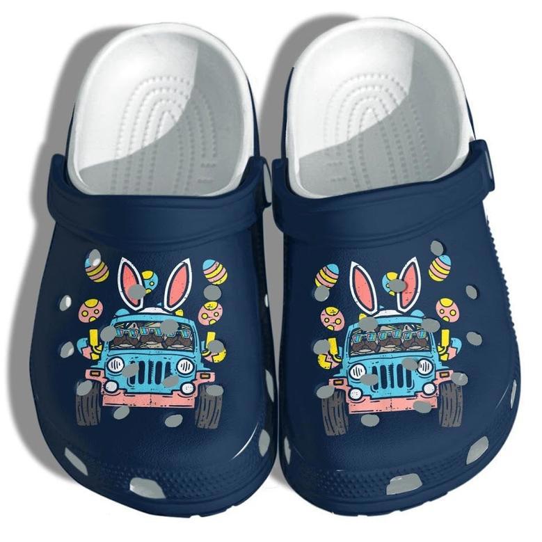 Bunny Jeep Bulldog Cute Shoes - Happy Easter Bunny Eggs Clog Gifts For Daughter