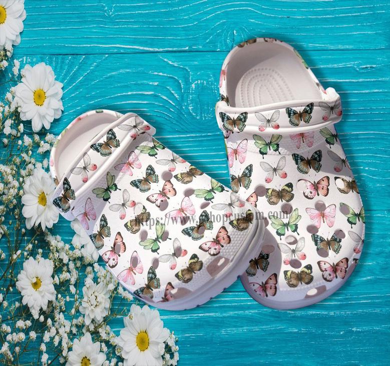 Butterfly Cute Pattern Croc Shoes Gift Mother Day- Butterfly Faith Shoes Croc Clogs Gift Grandaughter