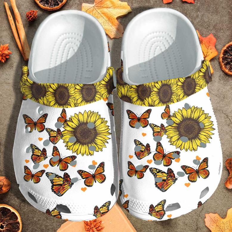 Butterfly Sunflower Be Kind Custom Shoes Clogs - Sunflower Autism Cancer Awareness Outdoor