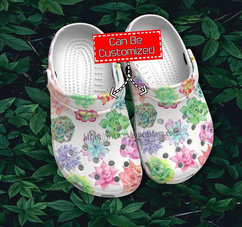 Cactus Garden Boho Vintage Shoes Gift Grandma- Cactus Garden Lover Shoes Croc Clogs Customize