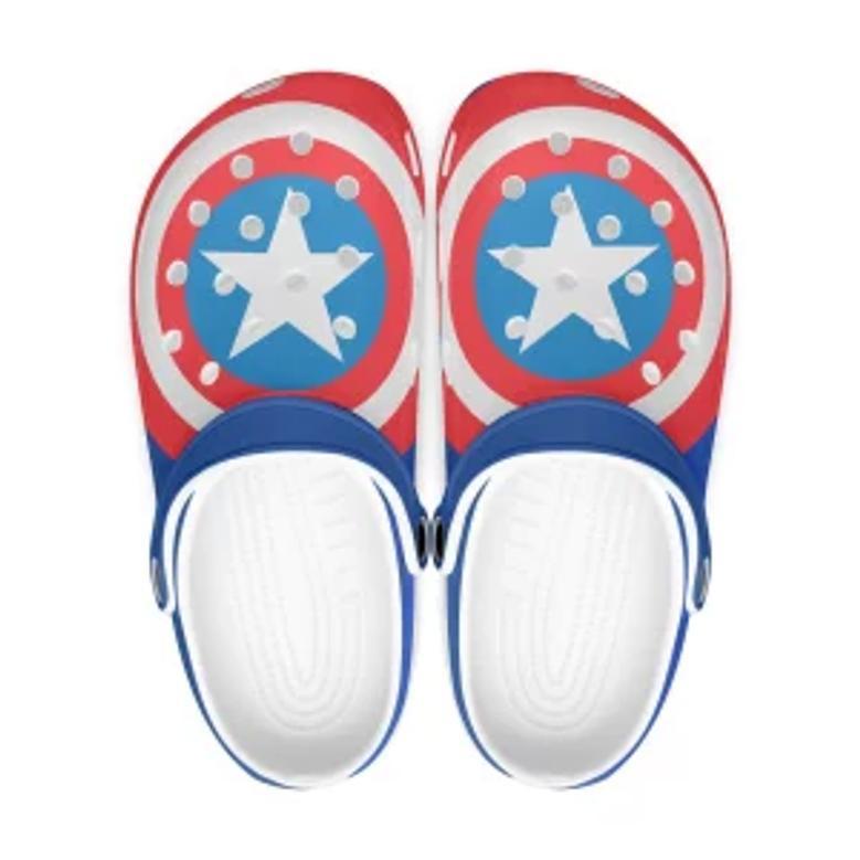 Captain America Avengers Movie Crocs Crocband Shoes Clogs Custom Name For Men Women And Kids