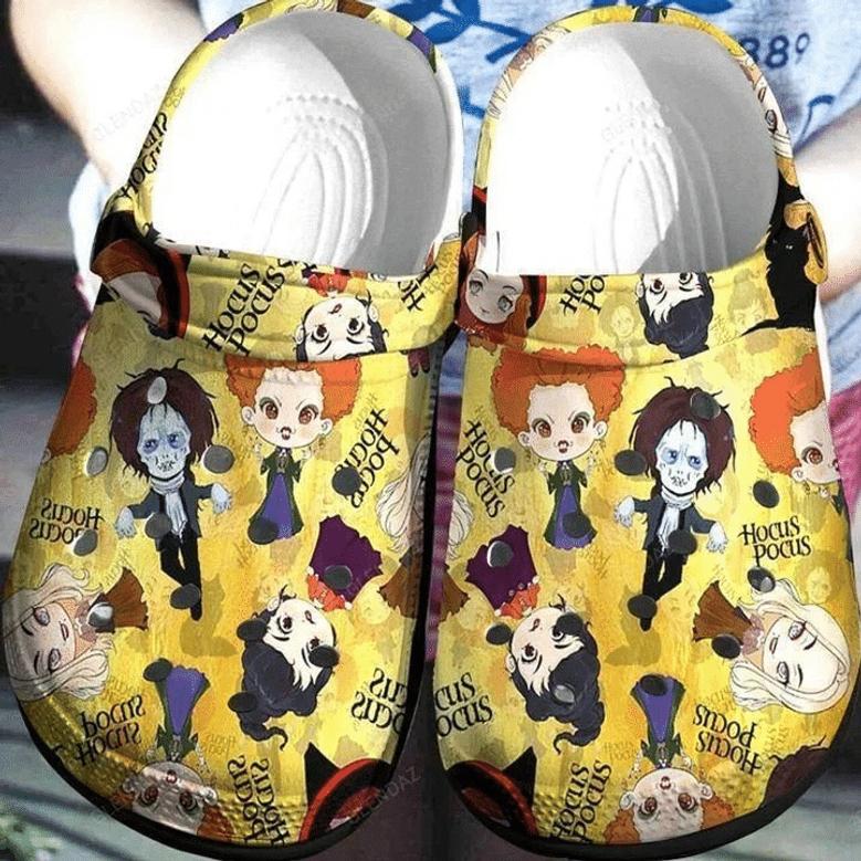 Cartoon Hocus Pocus Witches Yellow Clogs Shoes