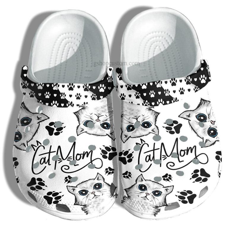 Cat Mom Shoes - Cat Paw Cat Lover Shoes Croc Clogs Gift Mother Day