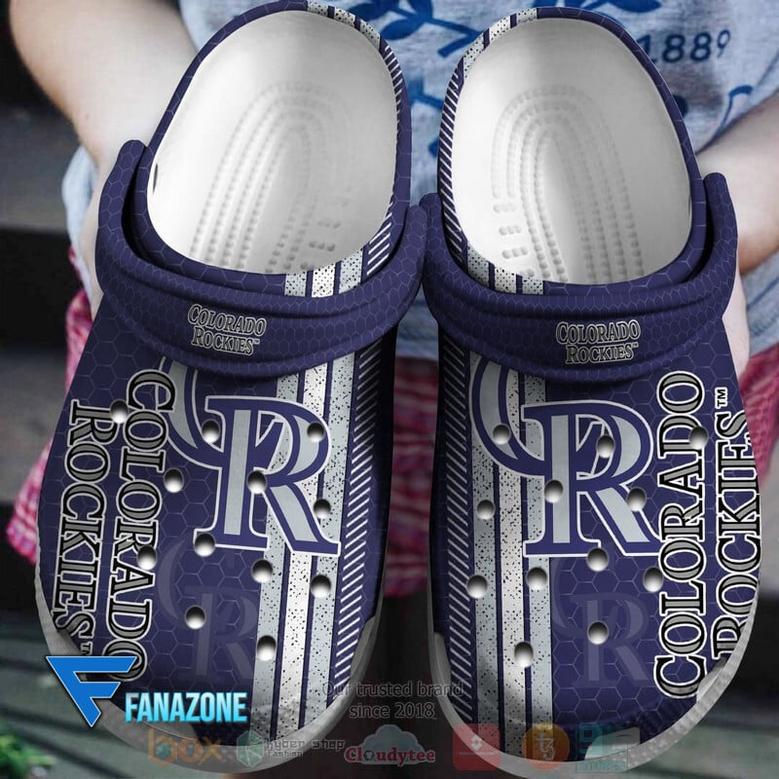 Colorado Rockies Mlb Logo Blue Red Mlb Sport Crocs Clogs Crocband Shoes