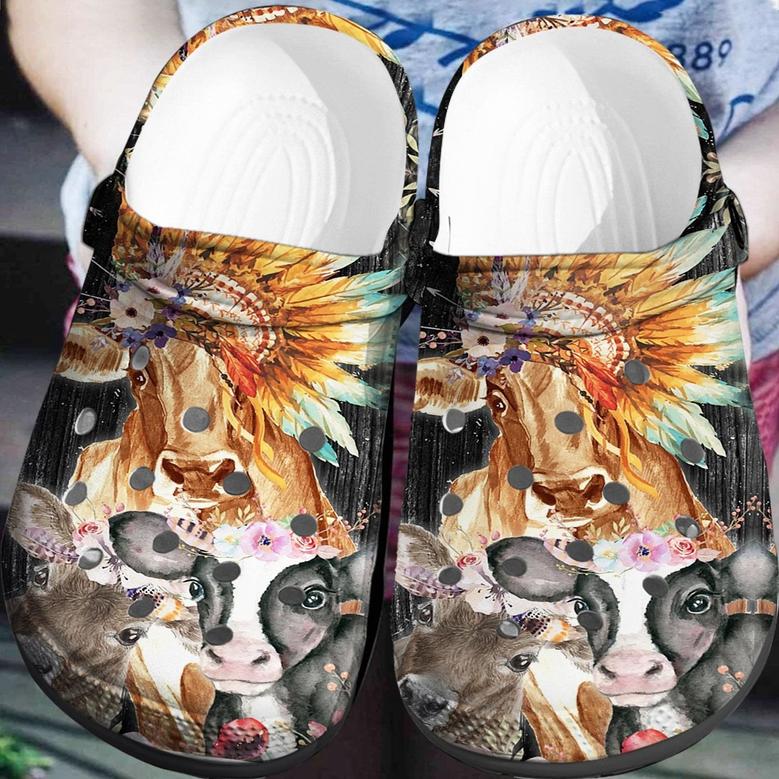 Cow Flower Shoes Clogs - Girl Loves Cow Farm Life Custom Shoe Gifts For Women